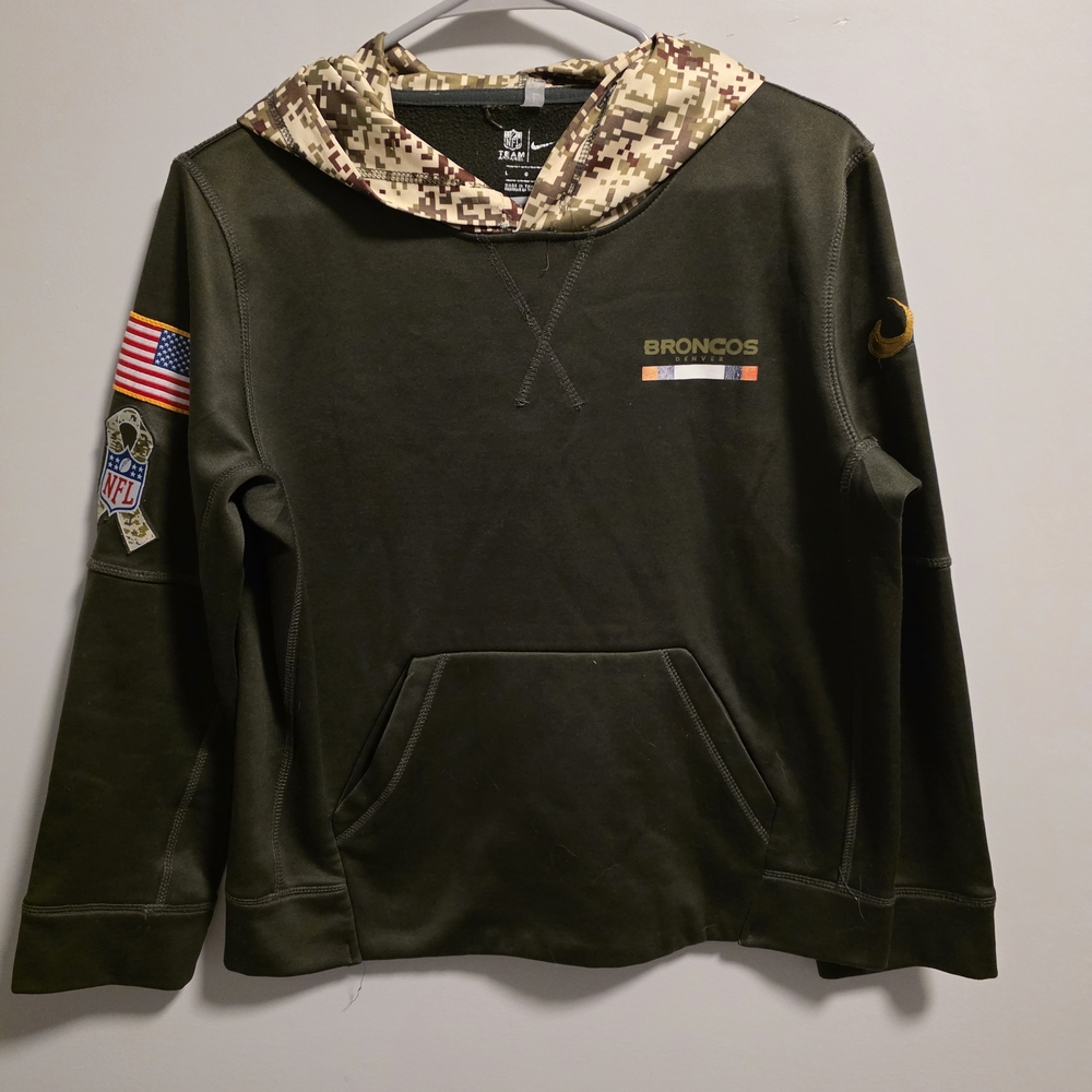 NFL Broncos Camouflage Olive Hoodie